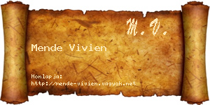 Mende Vivien névjegykártya